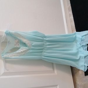 Teal Papaya Dress w/ Lace Detailing